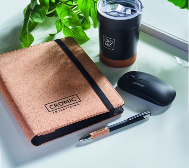 Logo trade promotional merchandise picture of: A5 portfolio in cork